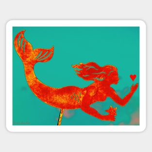 Crimson Mermaid Sticker